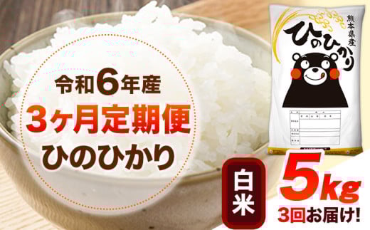令和6年産 【3ヶ月定期便】 白米 ひのひかり 5kg 《お申し込み月の翌月から出荷開始》 熊本県産 白米 精米 ひの 送料無料 熊本県 山江村 SDGs 米 コメ こめ 国産