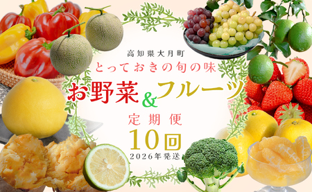 【定期便 10回】旬のお野菜 フルーツ セット 新鮮 産地直送 果物 健康志向 ギフト 柑橘 いちご
