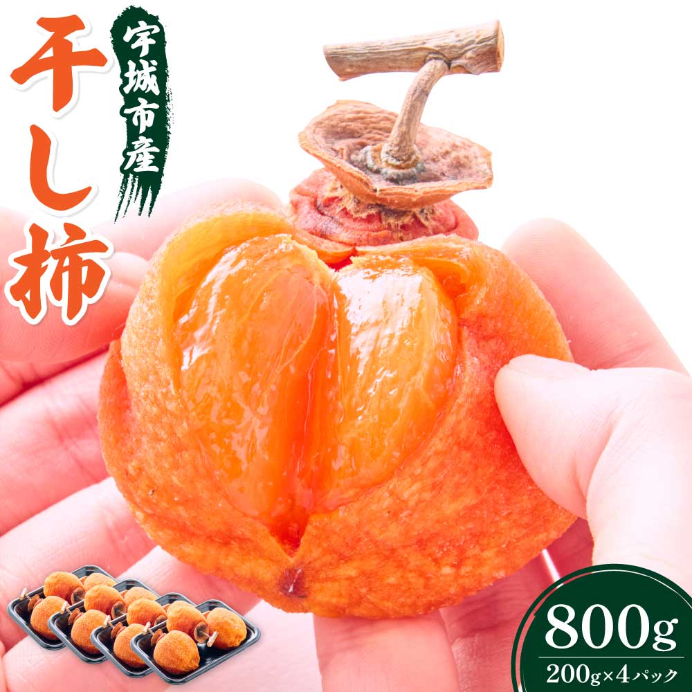 【ふるさと納税】 先行予約 干し柿 200g×4パック 合計800g 【2025年12月中旬から2026年2月上旬頃発送予定】 干柿 柿 ドライフルーツ 自然食品 伝統食 お茶菓子 九州産 熊本県産 宇城市産 送料無料 きむら農園