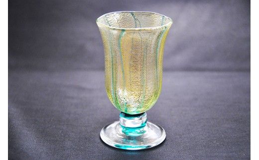 金彩冷酒杯 緑 HA-03-2【粋工房】_HA1631