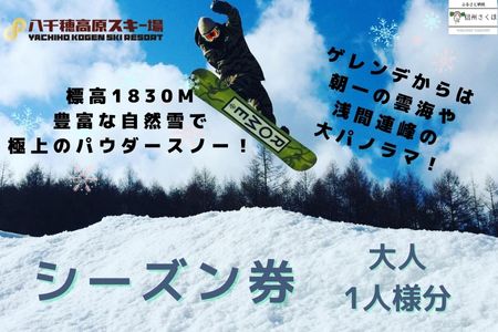 【2025-2026シーズン】八千穂高原スキー場　シーズン券　大人１名様［AD-110-03］