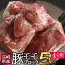 【ふるさと納税】宮崎県産 豚肉 モモブロック（4分割）合計5kg もも 特産品 真空 冷凍 国産 送料無料