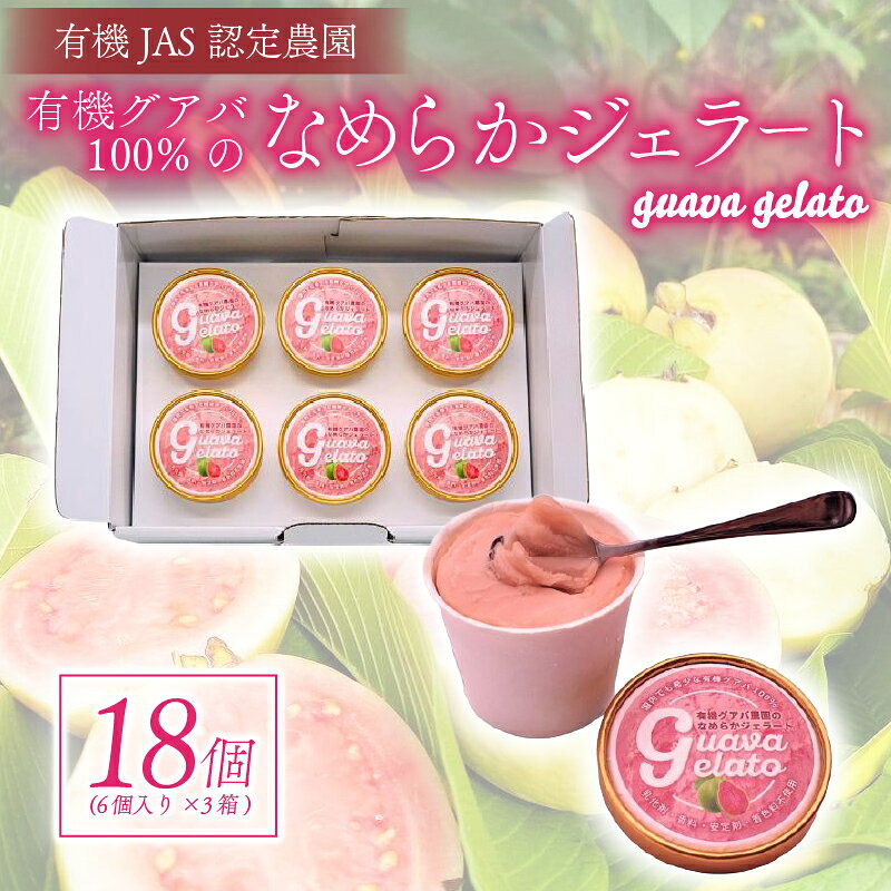【ふるさと納税】 有機 グアバ 農園 なめらか ジェラート 計18個 デザート スイーツ セット お菓子 夏 詰め合わせ ビタミンC おかし 美容 フルーツ グアバ 食品 人気 冷凍 カップ アイス おすすめ 高知県 南国市