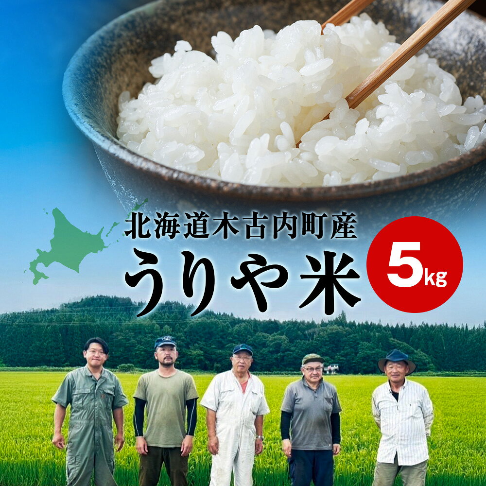 【ふるさと納税】【秋山農園】うりやの米　5kg（5kg×1袋）精米 米 お米 白米 北海道米 道産米 ブランド米 ごはん ご飯 ふっくら 産地直送 こめ コメ おこめ 北海道ふるさと納税 木古内町 ふるさと納税 北海道