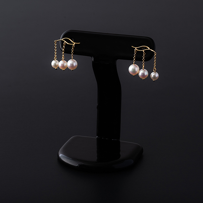 自然優美な雫のアコヤ真珠ピアス：C103-013_イメージ3