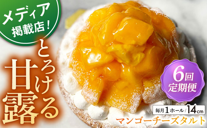 
            【全6回定期便】 完熟マンゴーチーズタルト 1ホール(14cm)【心優-CotoyuSweets-】 [KAA513] 
          