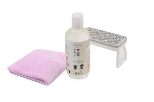 【ふるさと納税】博雲堂　熊野筆リセッター　メイクブラシクリーナー　キット 【 洗浄液 500ml・専用カップ・速乾タオル・ スタンド付 】　熊野筆　化粧筆　洗浄剤
