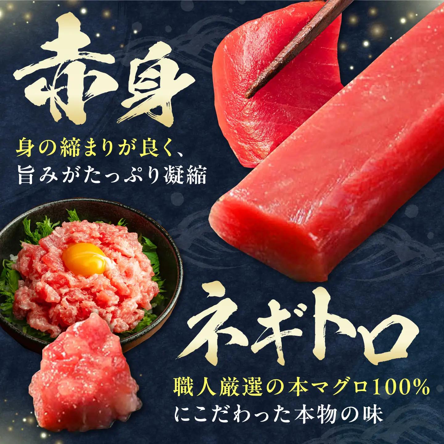 【1週間以内発送】対馬産 本マグロ 計1kg（赤身 中トロ 大トロ ネギトロ）まぐろ 国産 [WAH004]
