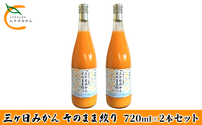 三ヶ日みかん そのまま絞り 2本セット（720ml×2本セット） みかん ジュース 100%