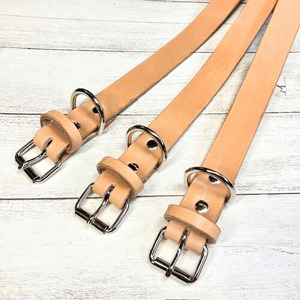 《高級ベンズ革使用》大きいサイズの本革犬用首輪 (25mm幅) 中型/大型/超大型 【ヌメ】 牛革 ヌメ革 ベンズ 犬用首輪 猫用首輪 犬 猫 首輪 2XLサイズ