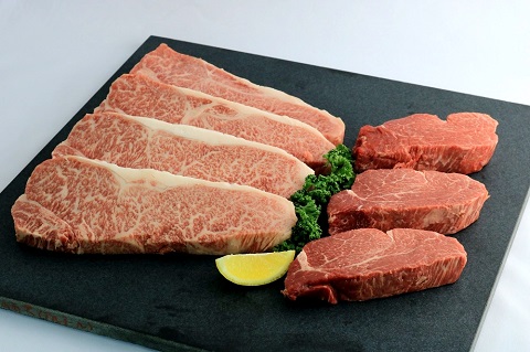 A5飛騨牛『ヒレ(3枚)』と『サーロイン(厚切り4枚)』ステーキセット