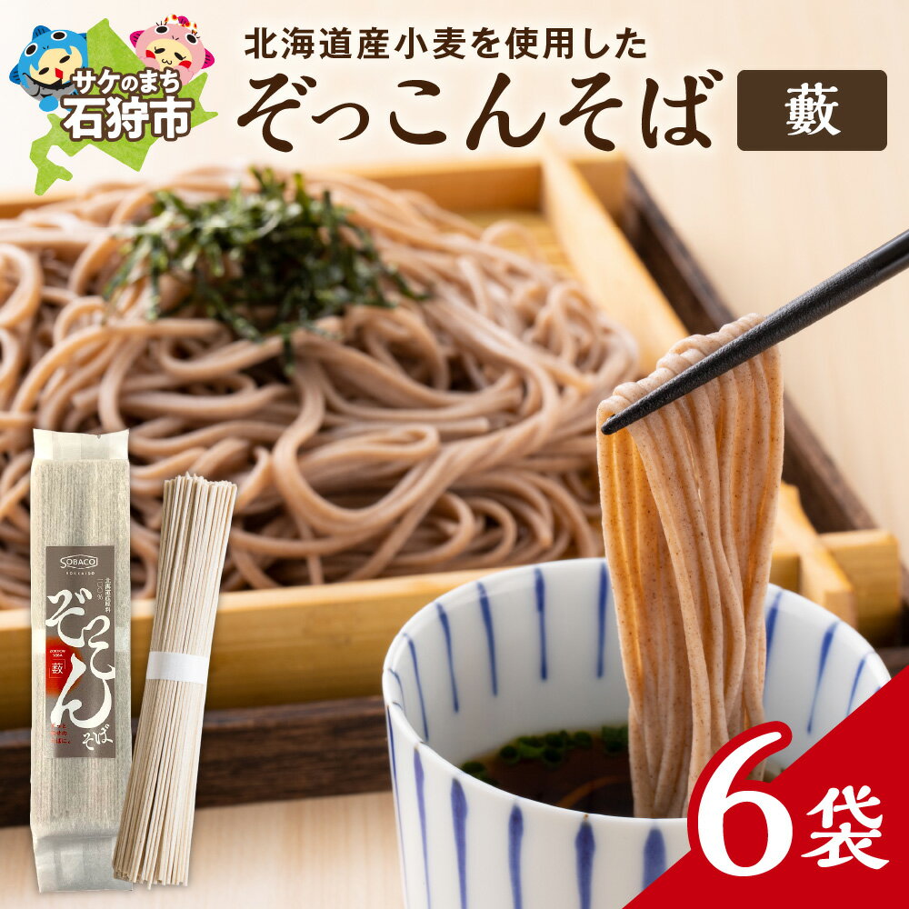 【ふるさと納税】ぞっこんそば 蕎麦 ソバ 160g 6袋 北海道産 乾そば 食塩不使用 玄蕎麦 挽きぐるみそば粉 純北海道産 お手軽 ギフト北海道 石狩市