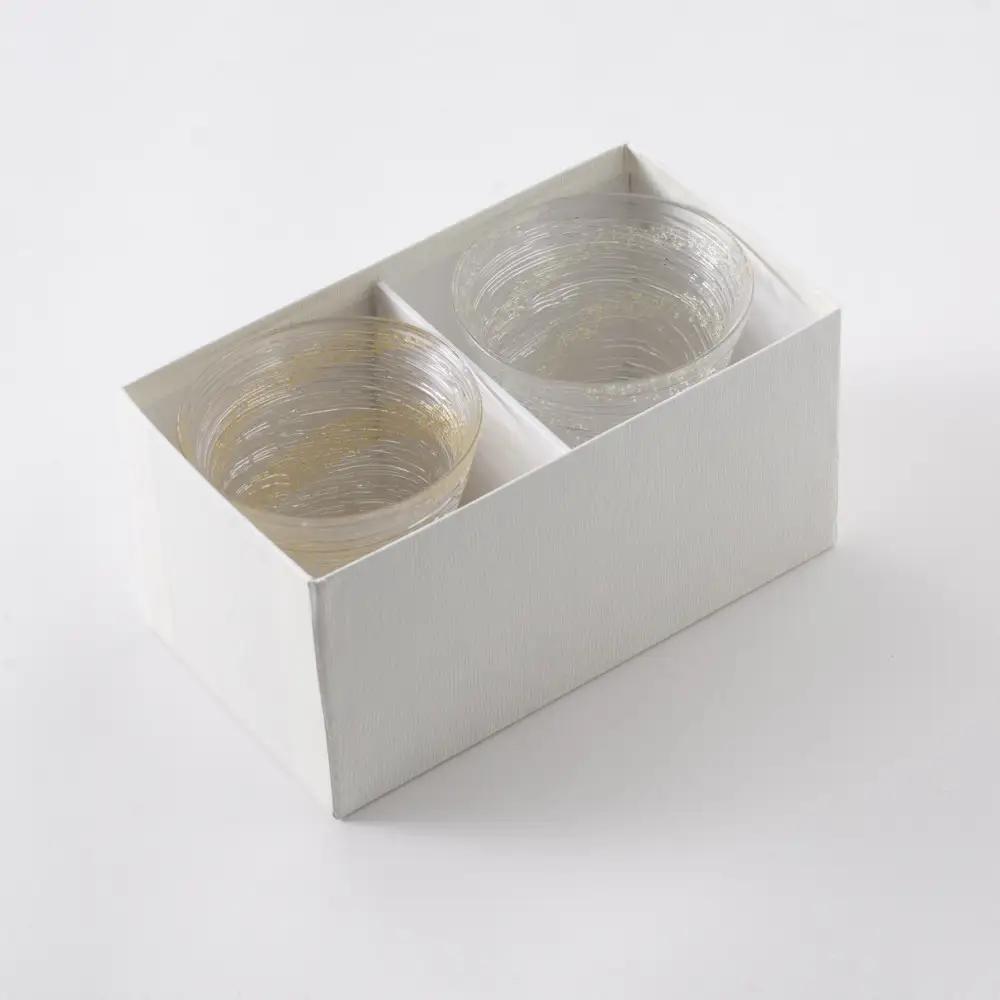 金沢 箔座 氷結冷茶グラス 金銀ペア 金箔・銀箔入りガラス杯（冷茶用）