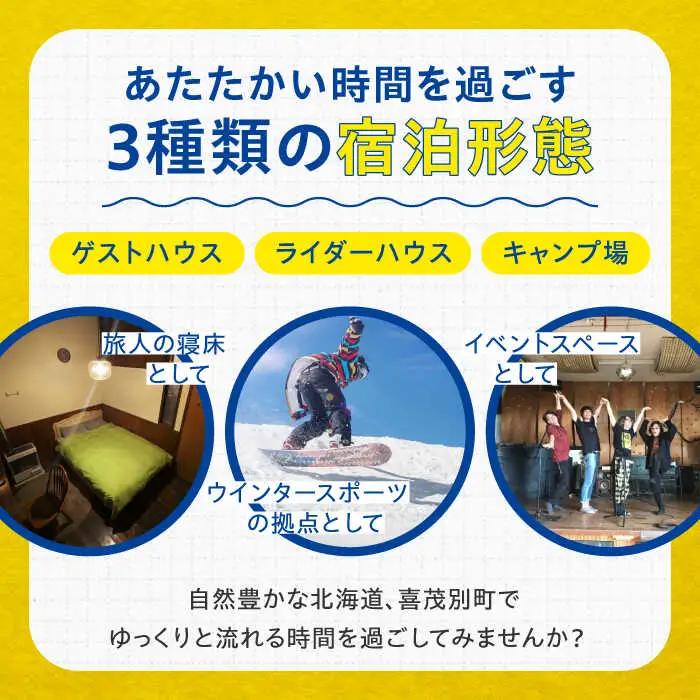 カフェレストラン・ライダーハウス・ゲストハウス 雪月花廊 宿泊・カフェで使えるクーポン 10000円分 旅 バイク 北海道 [AJAC001]