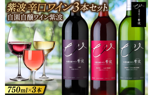 紫波辛口ワイン３本セット【メルロー・メルローロゼ・リースリングリオン】 (AL085) ワイン 辛口 やや辛口 ロゼ 赤 白 ブドウ 国産ワイン 自園自醸ワイン 日本ワイン 紫波町
