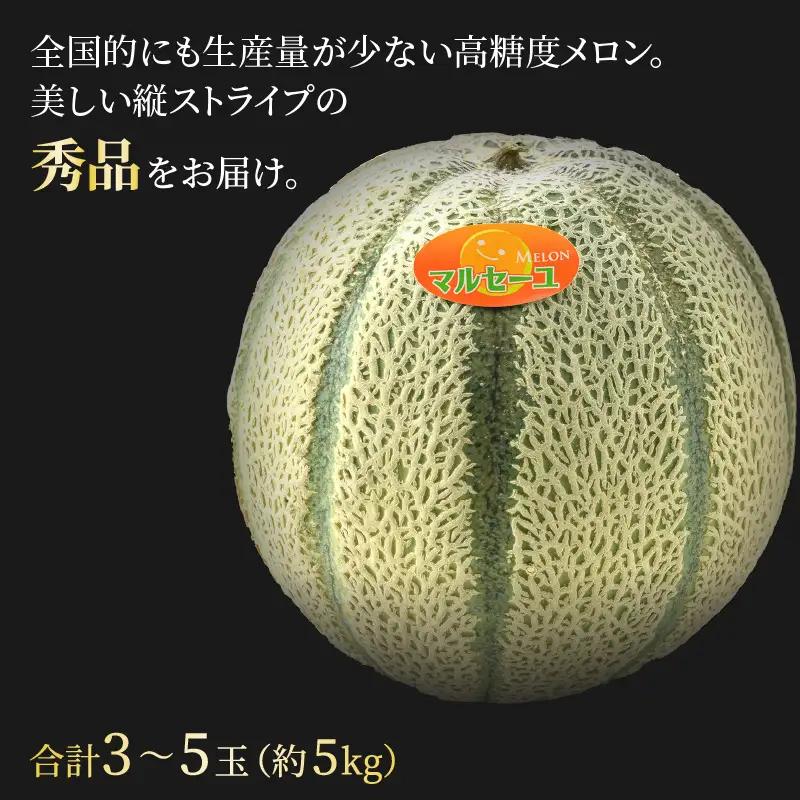 【先行予約】佐藤農園のマルセイユメロン 約5kg 秀品（3～5玉入）深みのある甘さ とろける濃厚な赤肉！農家直送 有機肥料 低農薬 ※2026年6月上旬より順次発送予定 [aw069-a003]