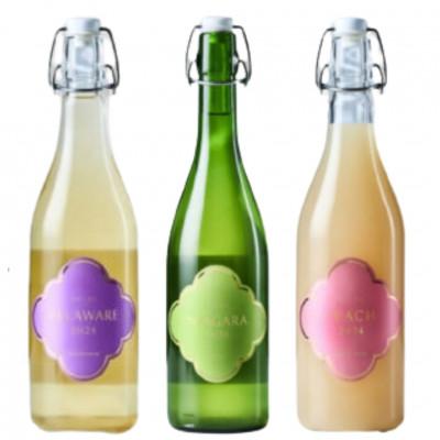 ふるさと納税 甲州市 フジクレール クラノオト デラウェア・ナイアガラ・桃 3本セット　C-1680