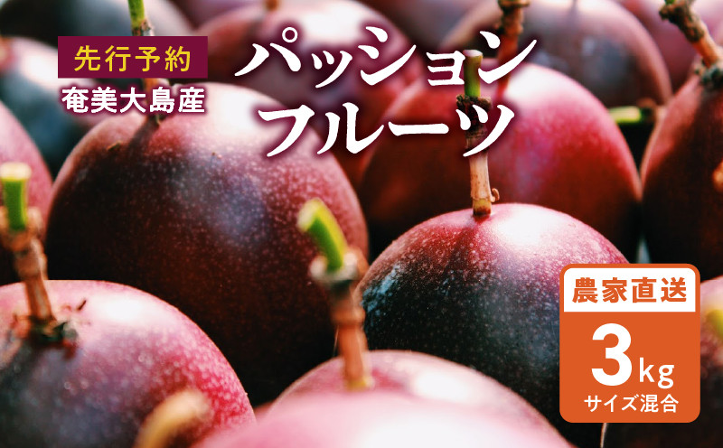 
            【2026年先行予約】奄美大島産 パッションフルーツ 3kg（サイズ混合）　A092-002
          