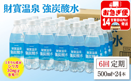 D4-2267／【6回定期】財寶温泉　強炭酸水 500ml×24本