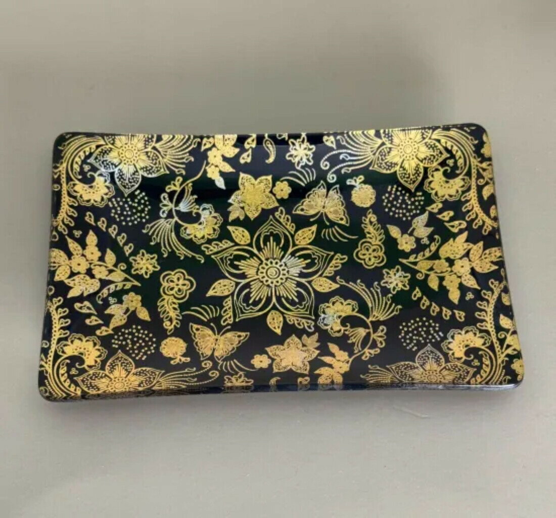 【ふるさと納税】角小皿 花舞 漆黒 | 食器 パーティ 漆器 工芸品 クラフト 民芸 人気 おすすめ 送料無料 ギフト プレゼント 贈り物