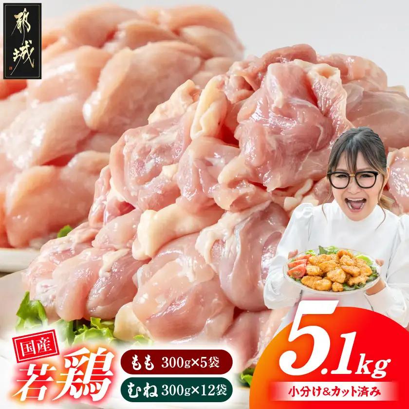 【ふるなびWEEK対象】鶏肉【数量限定】国産若鶏5.1kg〔MJ-33-007-N5100g-FN〕鶏肉
