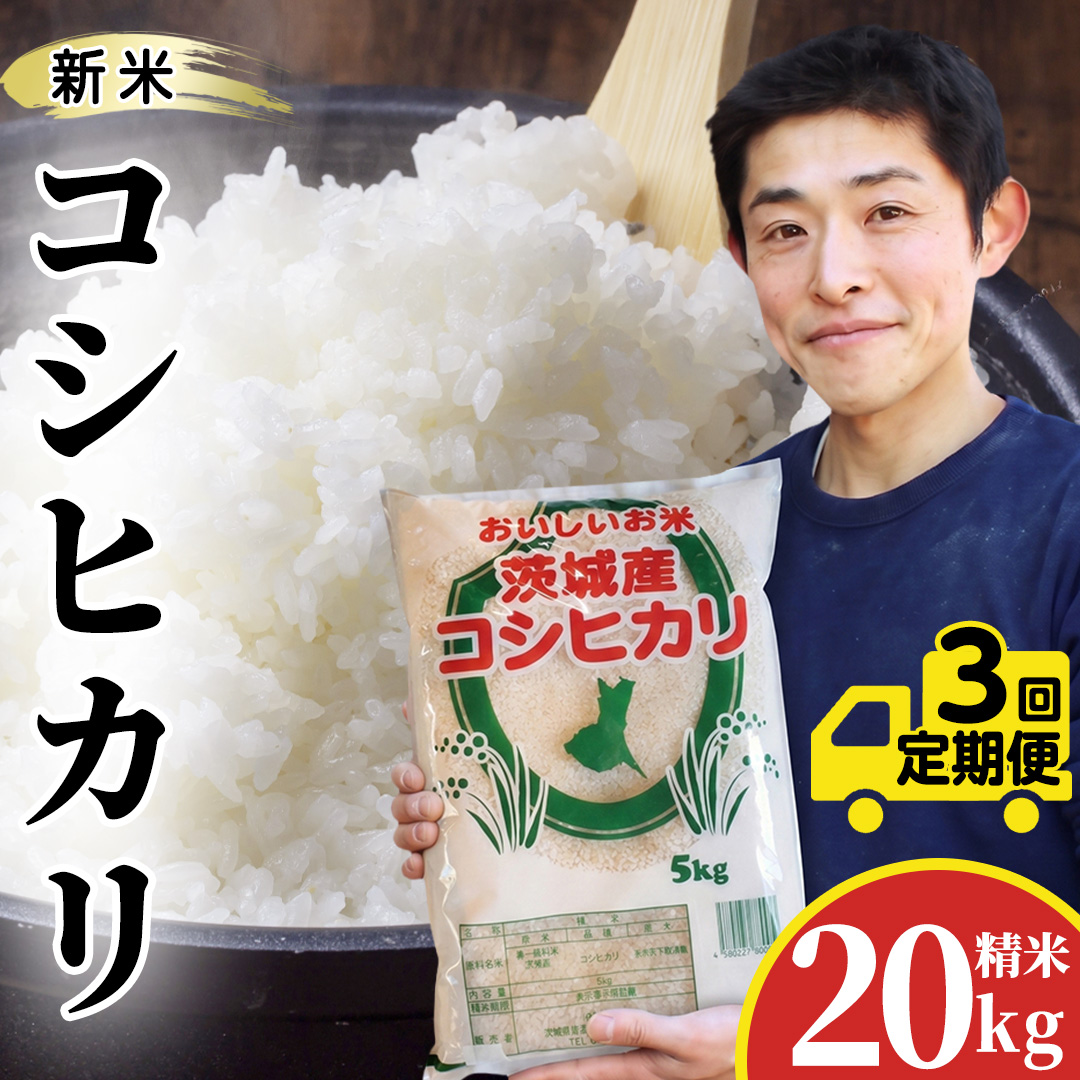 【新米】【 3ヵ月 定期便】 コシヒカリ 20kg ×3回 令和8年産 