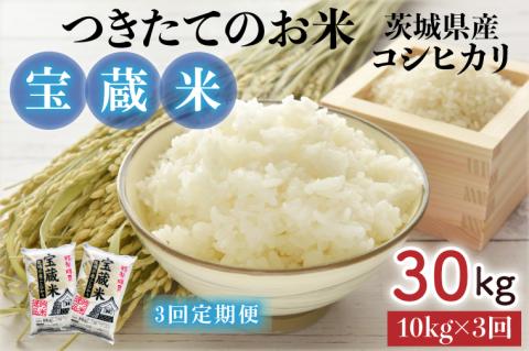 【3ヶ月定期便】【令和7年産】茨城県産コシヒカリ 宝蔵米 10kg×3回【お米 米 菊池 こしひかり つきたてのお米 食味ランキング特A評価 茨城県 水戸市】（CZ-903）