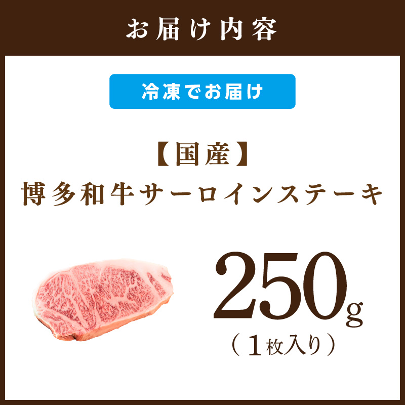 博多和牛サーロインステーキ　250g[250g×1枚]【014-0029】