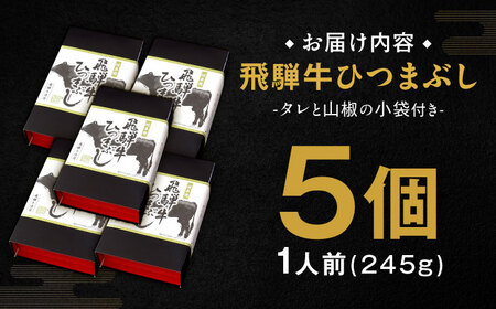飛騨牛ひつまぶし 1人前×5個セット レトルト タレと山椒の小袋付き / 恵那市 / テンポイント [AUEU016]