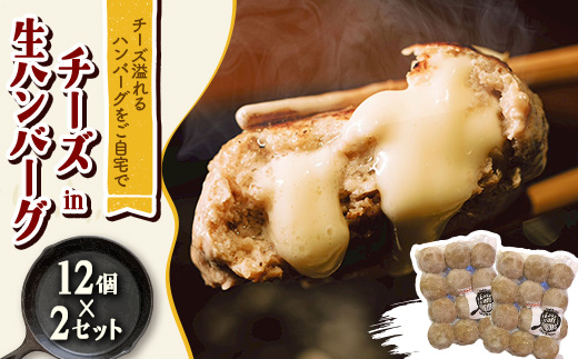 チーズ in 生ハンバーグ　12個×2セット【配送不可地域：離島】【1673725】