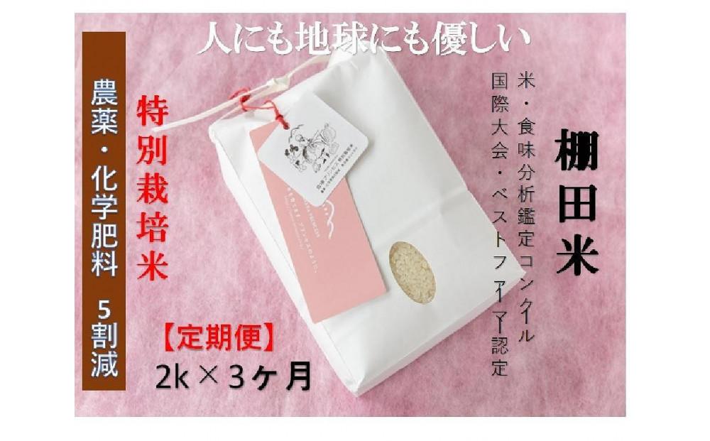 【令和8年産先行予約】【3ヶ月定期便】【農薬化学肥料5割減】 魚沼コシヒカリ 苗場プリンセス 特別栽培米 精米 2kg (2kg×1袋) 計6kg127523-029