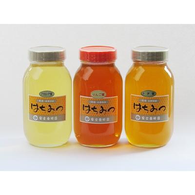 ふるさと納税 横手市 国産自家採集はちみつ3種詰め合わせ(アカシア・トチ・りんご　3種計10本　12.0kg)