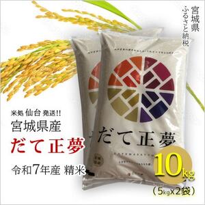 【だて正夢】宮城県産 令和7年産 精米 10kg(5kg×2袋)【1700766】