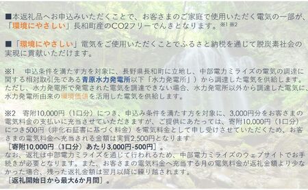 長和町産CO2フリーでんき 80,000円コース（注：お申込み前に申込条件を必ずご確認ください）／ 中部電力ミライズ 電気 電力 長野県 長和町 