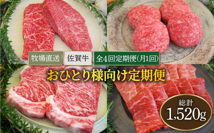 【牧場直送】【全4回】佐賀県産和牛 お一人様向け 定期便【有限会社佐賀セントラル牧場】 [IAH174]