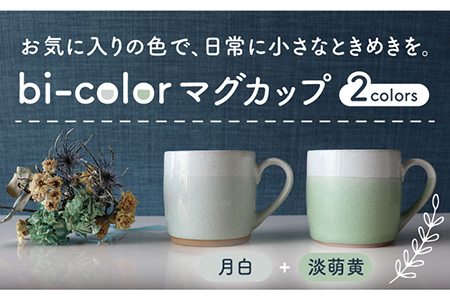 【美濃焼】bi-colorマグカップ 2色セット (月白・淡萌黄)【山二製陶所】 食器 マグカップ マグ コーヒーカップ ティーカップ コップ カップ 焼き物 陶磁器 美濃焼 食器セット ペア おしゃれ かわいい シンプル 送料無料 白 ホワイト 緑 グリーン  [MDA004]