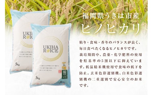 【6ヶ月定期便】 米 白米 精米 UKIHA RICE 白米 5kg✕6回 特別栽培米 計30kg ヒノヒカリ 令和8年産 新米 定期便 こめ ご飯 コメ ごはん 国産 国産米 福岡 お弁当 おにぎり