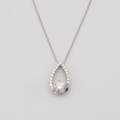 ふるさと納税 昭和町 PT900/PT850 0.3ctUP ダイヤモンド ペンダントネックレス HH-019758