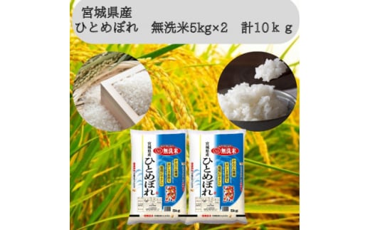＜令和6年産＞宮城県産　ひとめぼれ無洗米10kg(5kg×2袋)【1390212】