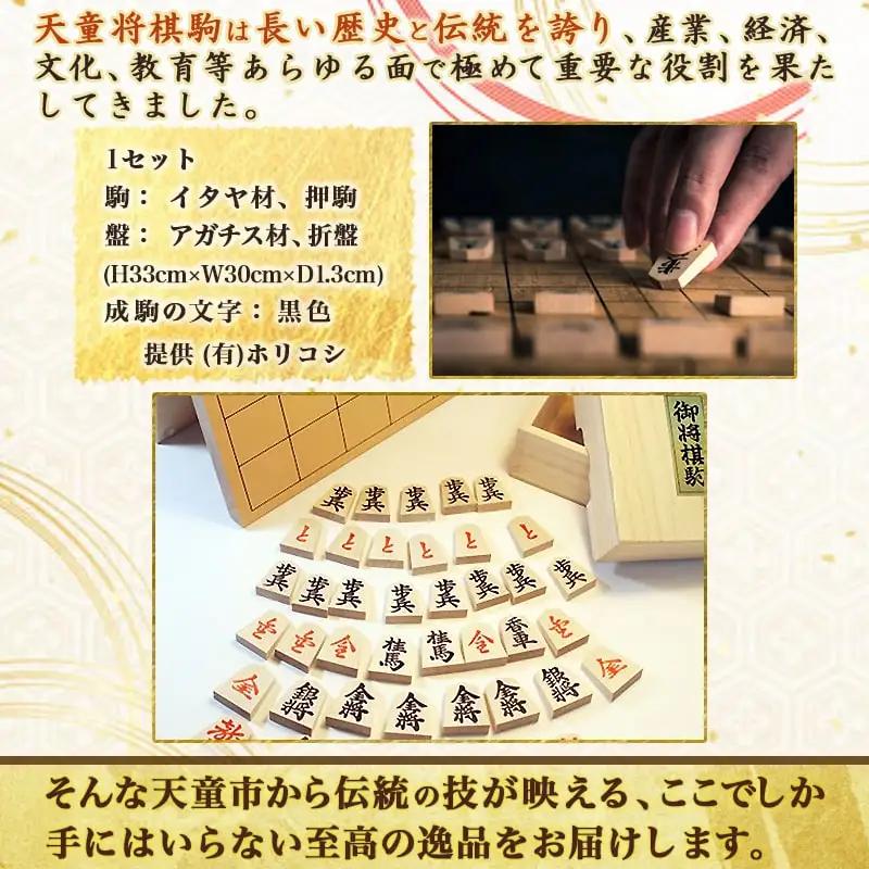 将棋駒 と 将棋盤 の セット 押彫 ・ 折り盤 山形県 天童市