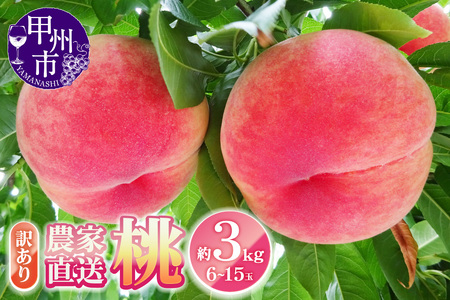 農家直送 訳あり 桃 約3kg 7～15玉【2026年発送】（YKI）A08-990 【桃 もも モモ 令和8年発送 期間限定 山梨県産 甲州市 フルーツ 果物】