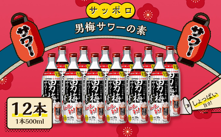 サッポロ 男梅サワー の素 12本（1本500ml） お酒 男梅 サワー 梅味 サッポロ