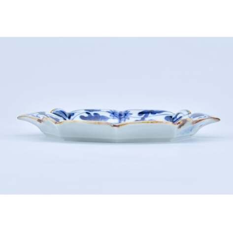 有田焼 牡丹唐草 輪花銘々皿 【まるぶん】 食器 染付 器 皿 取皿 2万5千円 25000円 A25-628_イメージ5