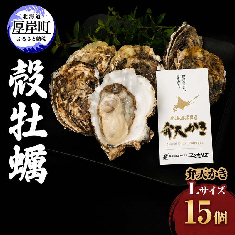 厚岸町 新ブランド 『 弁天かき 』 Lサイズ 15個  北海道 牡蠣 カキ かき 生食 生食用 生牡蠣