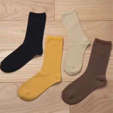 裏返しオーガニックコットンソックス(杢ベージュ)1足/NSGK22-06_装飾品・工芸品  服飾小物 _【1447248】