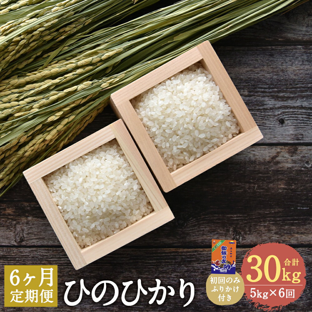 【ふるさと納税】【6ヶ月定期便】ひのひかり 5kg×6回お届け 合計30kg 定期便 ご飯の友 3袋付き お米 白米 ふりかけ ごはんの友 熊本県産 九州産 送料無料【2025年10月上旬より1回目の発送予定】