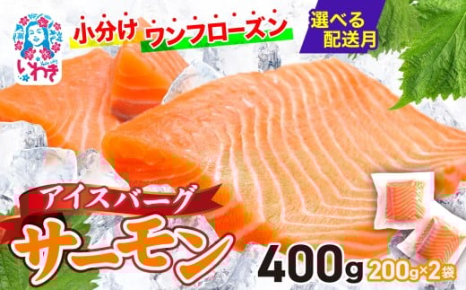【2025年12月発送】アイスバーグサーモン（アトランティックサーモン）　約400g（約200g×2袋） 刺身 フィレ 個包装 冷凍 さけ サケ 生食サーモン 鮭 魚 海鮮 手巻き寿司 海鮮丼 人気 おすすめ ノルウェー産