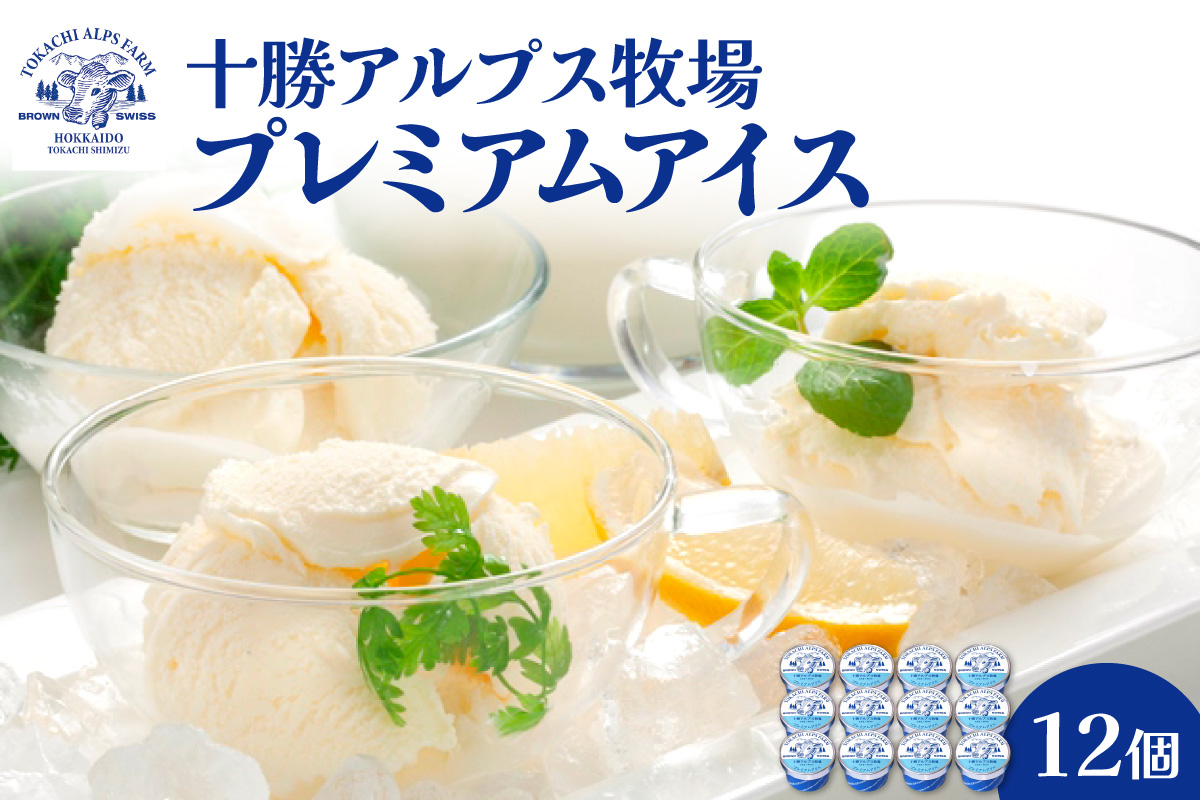 十勝アルプス牧場 プレミアムアイス12個セット 【希少なミルクで作られたプレミアムアイスをお届け！ 濃厚アイス アイスクリーム 北海道 アイス お取り寄せ ギフト お中元 お歳暮 のし 熨斗 北海道 清水町】