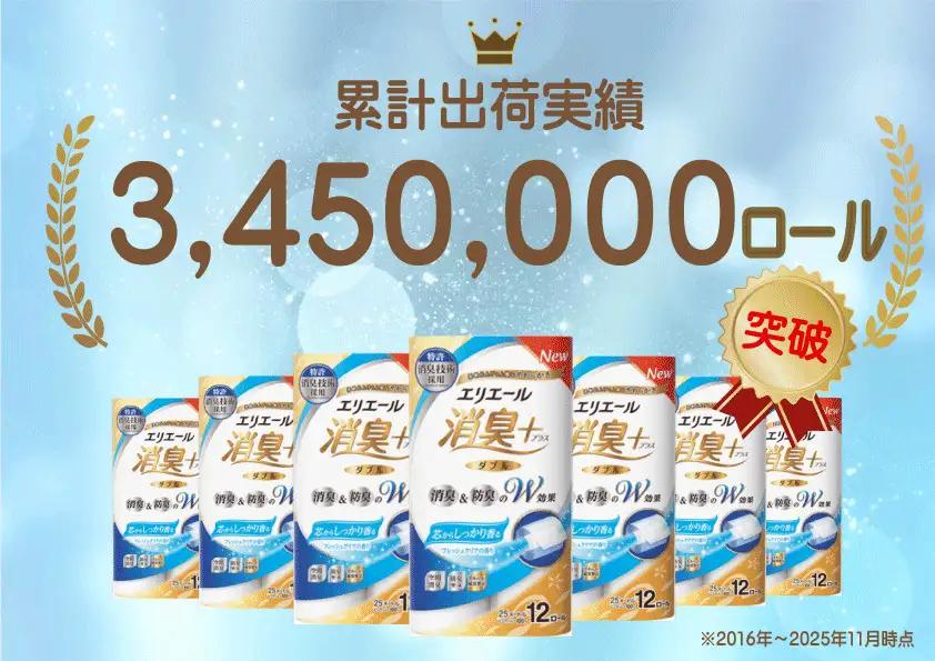 エリエール トイレット ティシュー 消臭＋ ダブル 計72ロール 