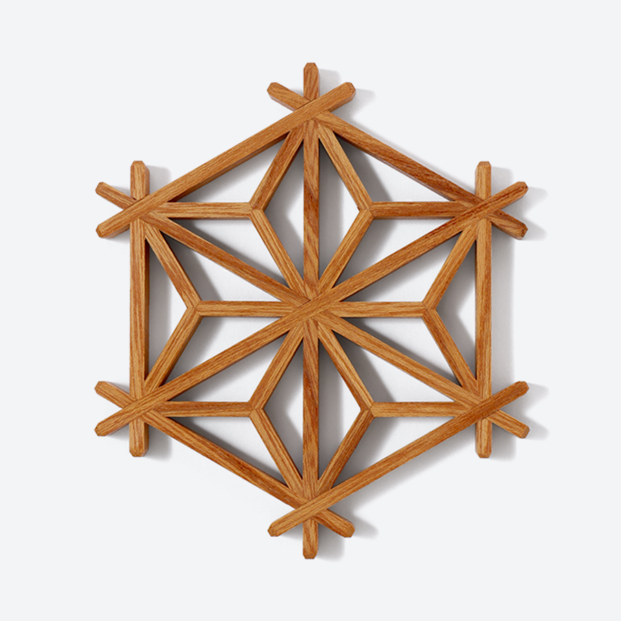 ＜Kinomo＞組子 欅（ケヤキ）コースターセット